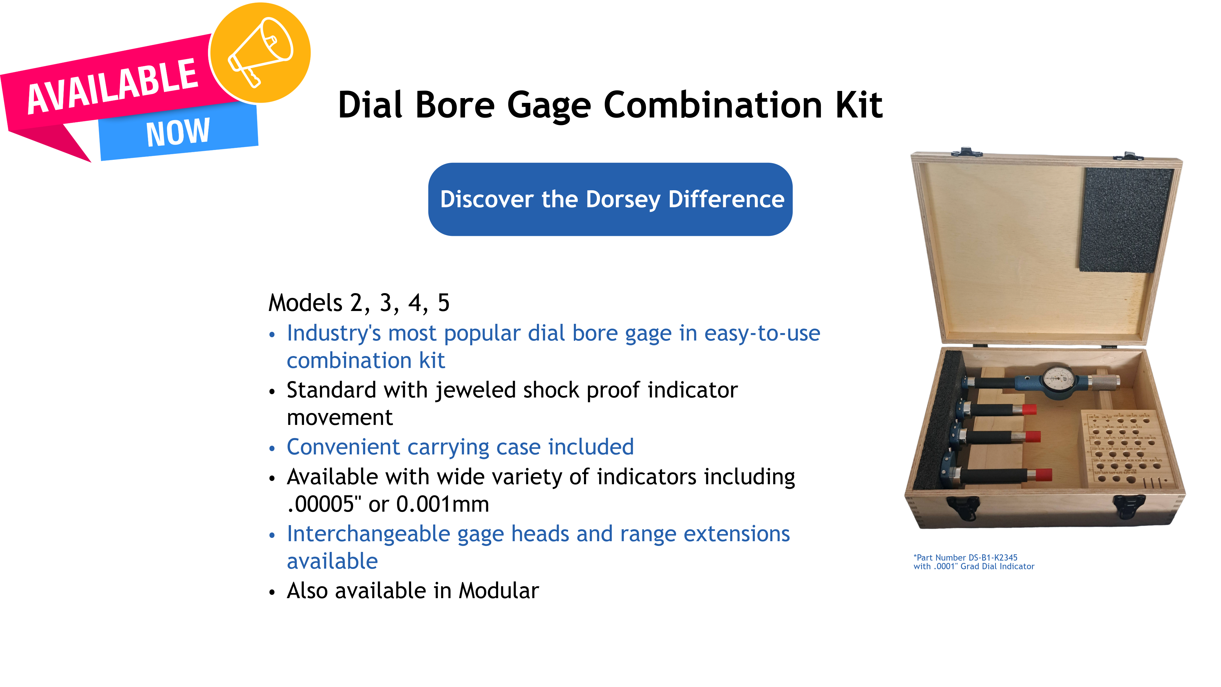 Dial Bore Gage Combi Kit now available at Dorsey Metrology International